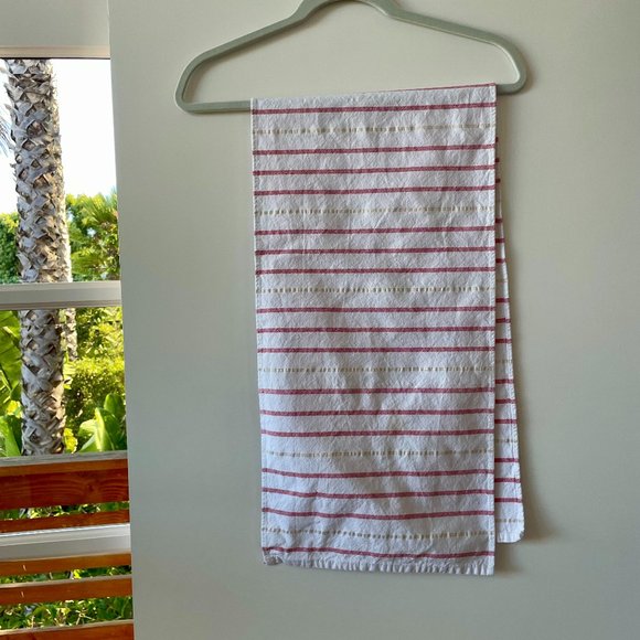 Striped Table Runner in Pink and‎ Gold, 47X12 - Picture 1 of 4